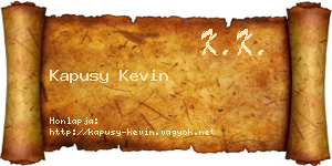 Kapusy Kevin névjegykártya