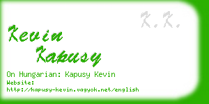 kevin kapusy business card